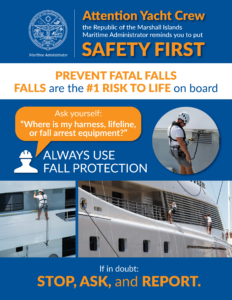 Republic of the Marshall Islands - Yacht Safety Flyer - Fall from Height